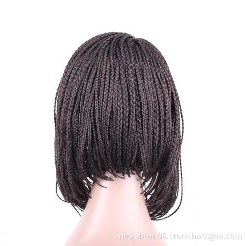 Micro Lace Front Braid Wig Short Blonde Black Wigs For Women Heat Resistant Synthetic Hair